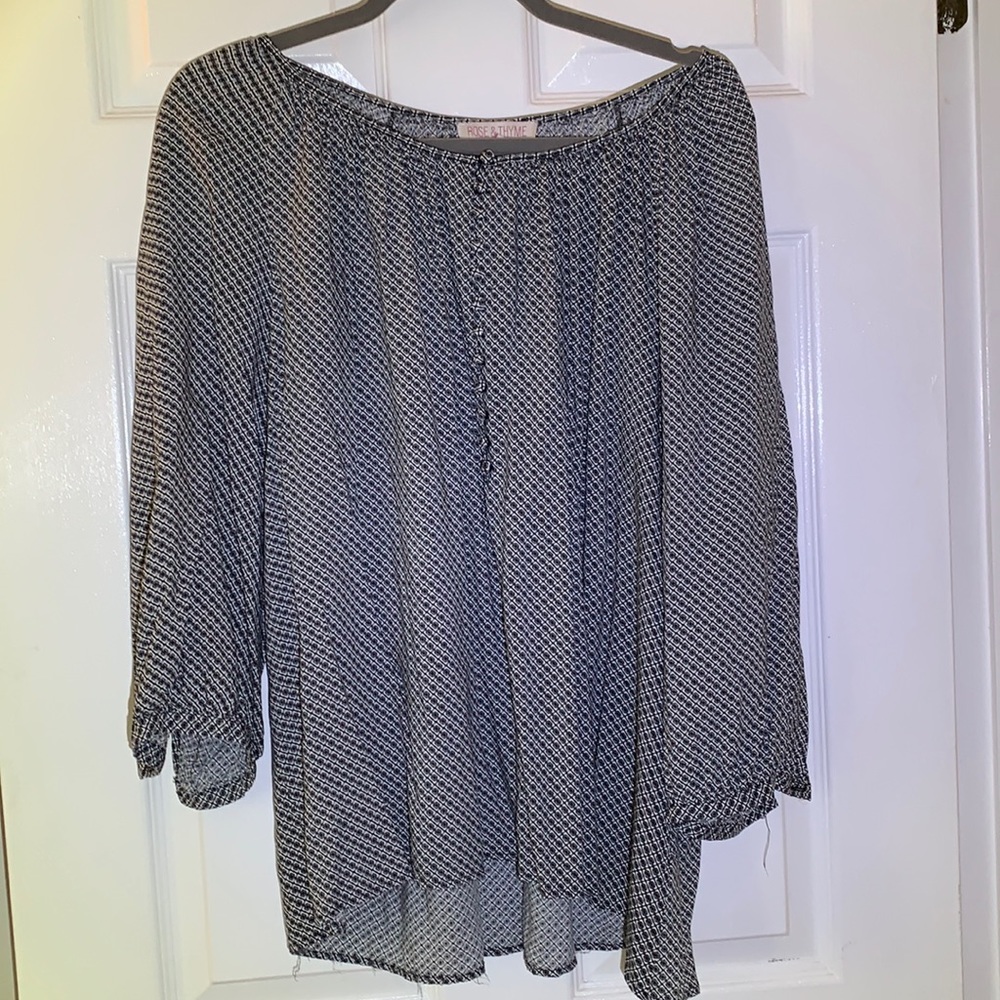 Rose & Thyme Boat neck blouse with 3/4 sleeves